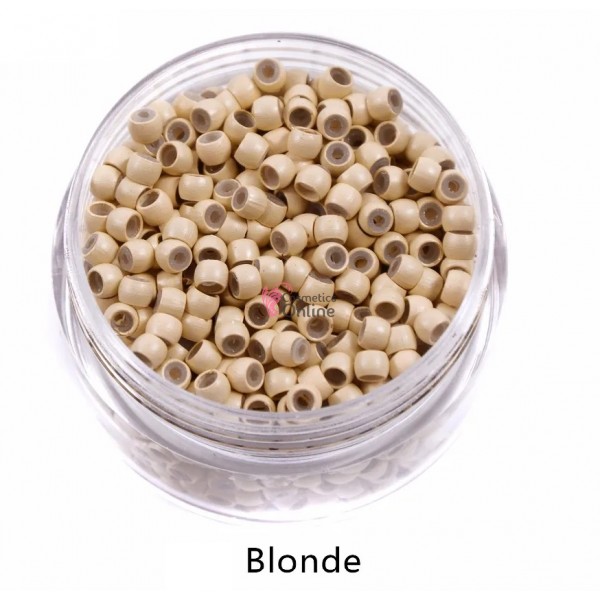 Inele Micronano Rings cu silicon pentru extensii de par 100 bucati Blond Deschis NRG03
